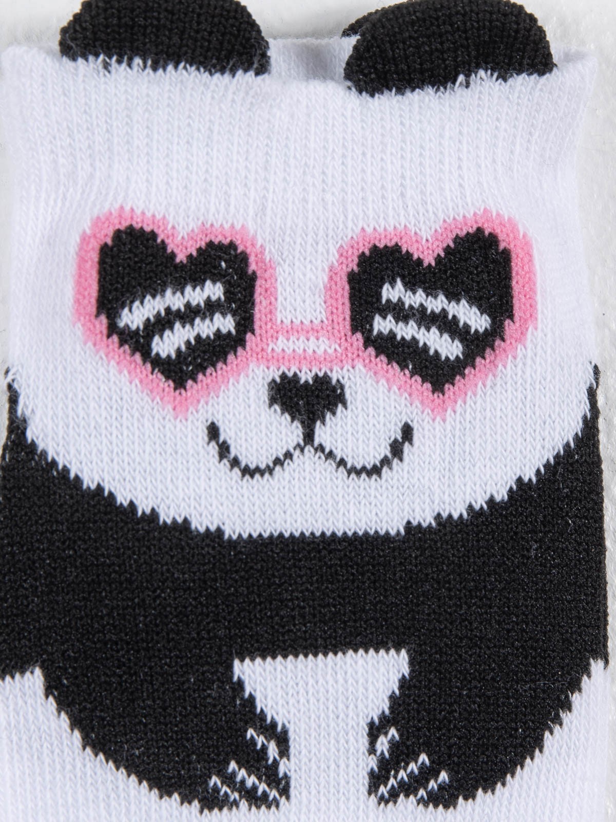Chaussettes pour filles en lot de 5 cœurs multicolores - Panda